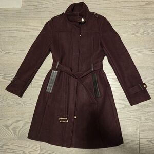 Cole Haan Women's Dark Burgundy Trench Coat